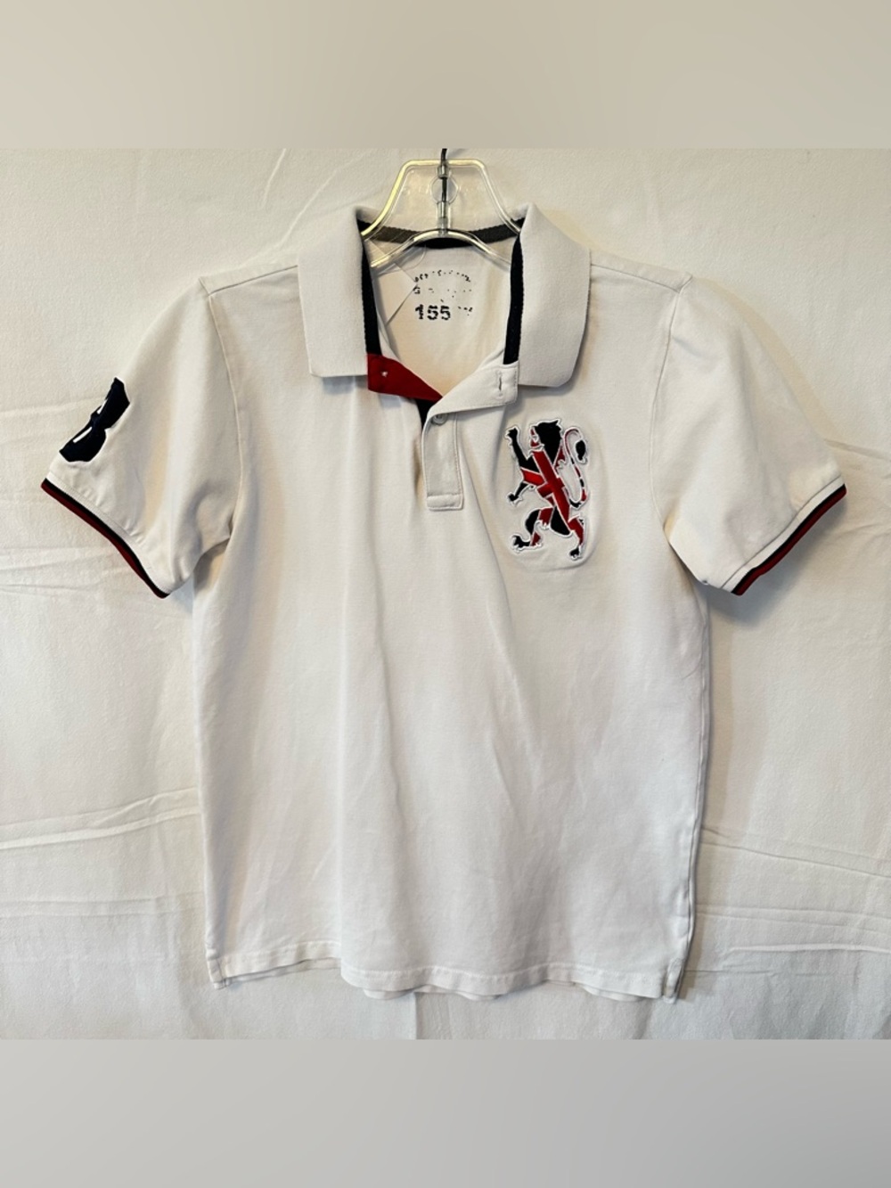 GAP Polo Top Short Sleeve with Red & Navy British FLAG / LION